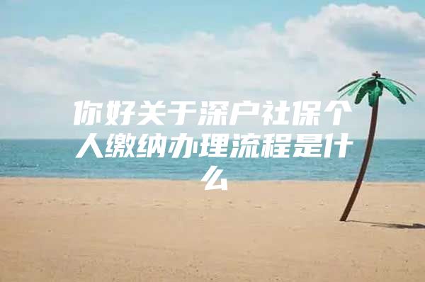 你好关于深户社保个人缴纳办理流程是什么