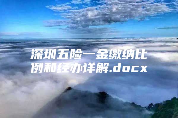 深圳五险一金缴纳比例和经办详解.docx