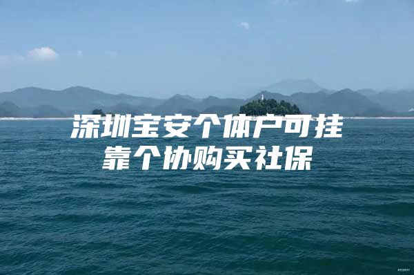 深圳宝安个体户可挂靠个协购买社保