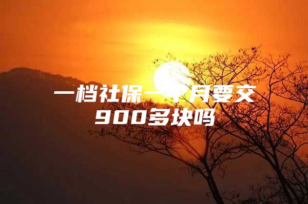 一档社保一个月要交900多块吗