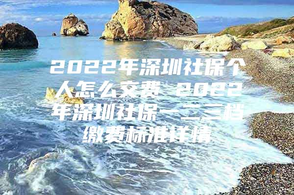 2022年深圳社保个人怎么交费 2022年深圳社保一二三档缴费标准详情