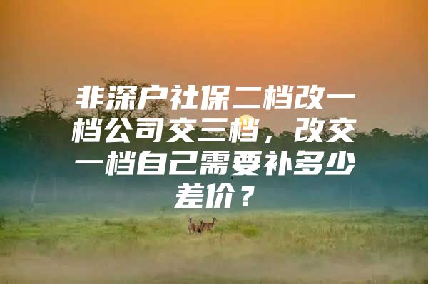 非深户社保二档改一档公司交三档，改交一档自己需要补多少差价？