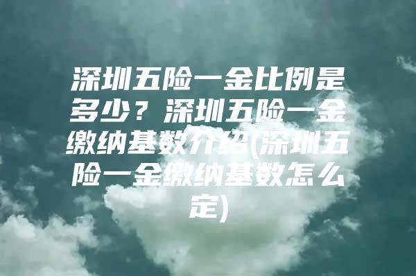 深圳五险一金比例是多少？深圳五险一金缴纳基数介绍(深圳五险一金缴纳基数怎么定)