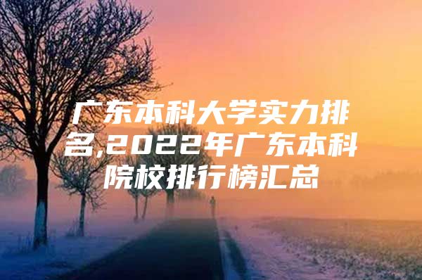 广东本科大学实力排名,2022年广东本科院校排行榜汇总