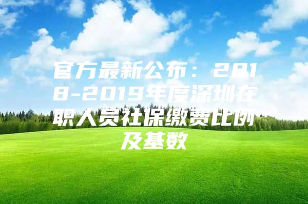 官方最新公布：2018-2019年度深圳在职人员社保缴费比例及基数