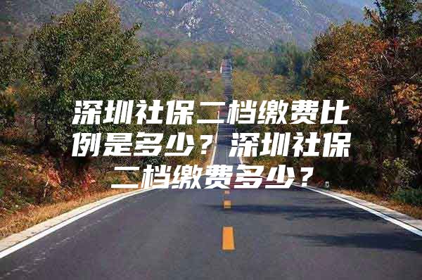 深圳社保二档缴费比例是多少？深圳社保二档缴费多少？