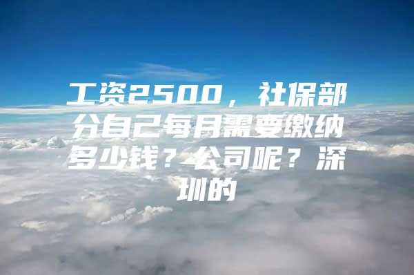 工资2500，社保部分自己每月需要缴纳多少钱？公司呢？深圳的