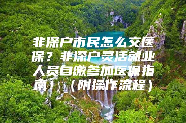 非深户市民怎么交医保？非深户灵活就业人员自缴参加医保指南！（附操作流程）