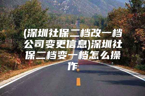 (深圳社保二档改一档公司变更信息)深圳社保二档变一档怎么操作