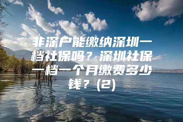 非深户能缴纳深圳一档社保吗？深圳社保一档一个月缴费多少钱？(2)