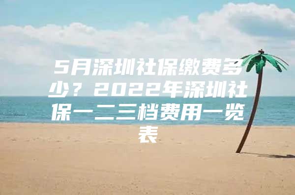 5月深圳社保缴费多少？2022年深圳社保一二三档费用一览表