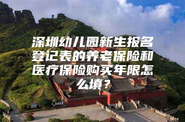 深圳幼儿园新生报名登记表的养老保险和医疗保险购买年限怎么填？