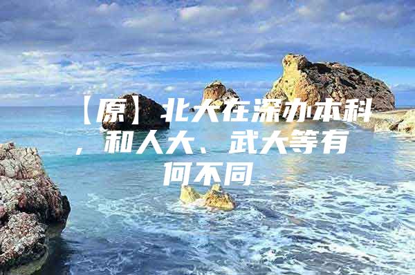 【原】北大在深办本科，和人大、武大等有何不同