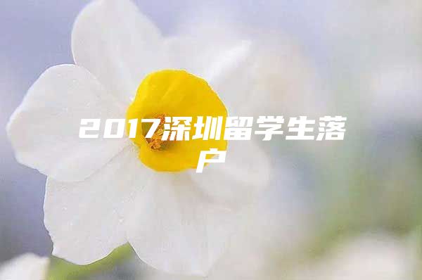 2017深圳留学生落户