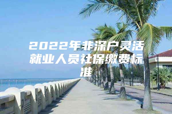 2022年非深户灵活就业人员社保缴费标准