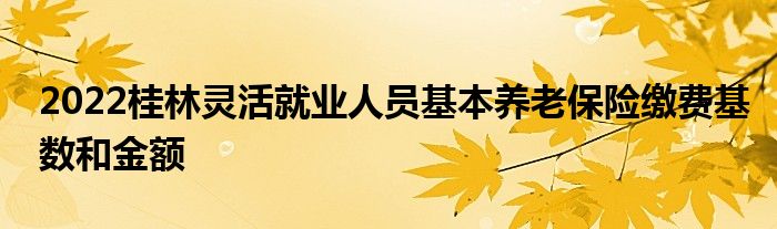 2022桂林灵活就业人员基本养老保险缴费基数和金额