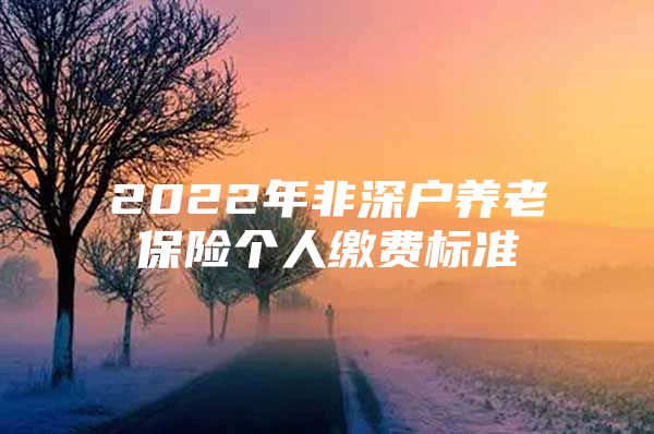 2022年非深户养老保险个人缴费标准