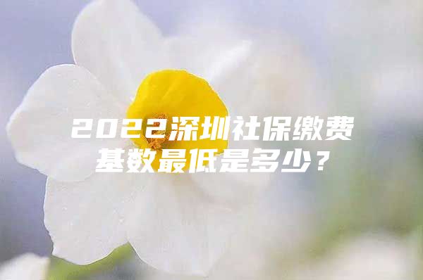 2022深圳社保缴费基数最低是多少？