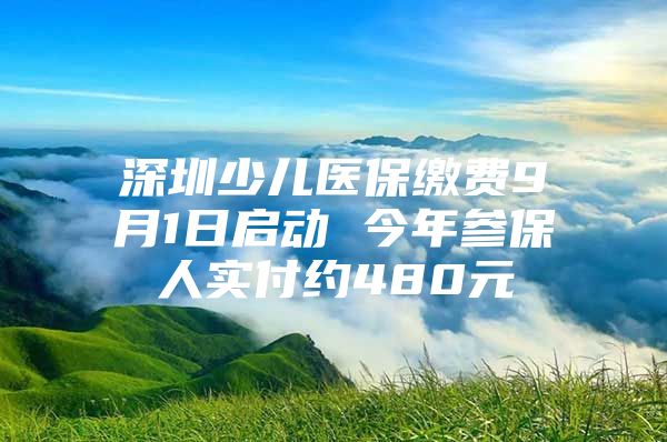 深圳少儿医保缴费9月1日启动 今年参保人实付约480元