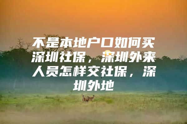 不是本地户口如何买深圳社保，深圳外来人员怎样交社保，深圳外地