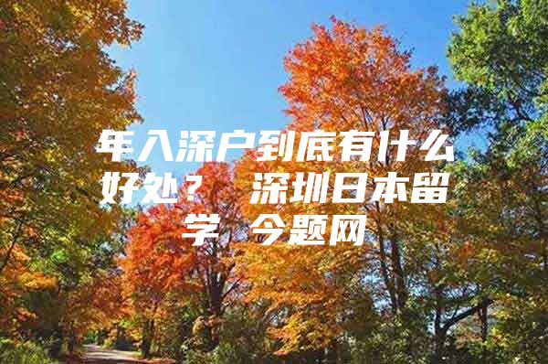 年入深户到底有什么好处？ 深圳日本留学 今题网