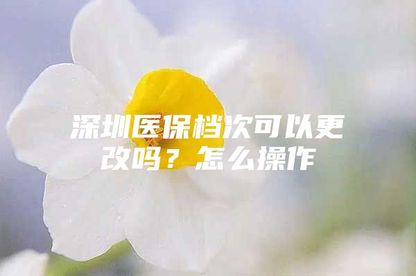 深圳医保档次可以更改吗？怎么操作