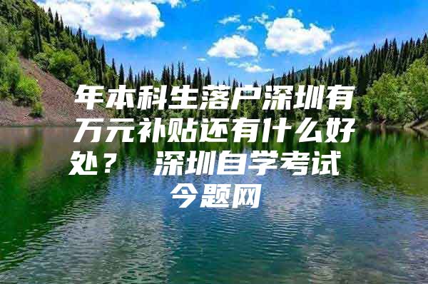 年本科生落户深圳有万元补贴还有什么好处？ 深圳自学考试 今题网