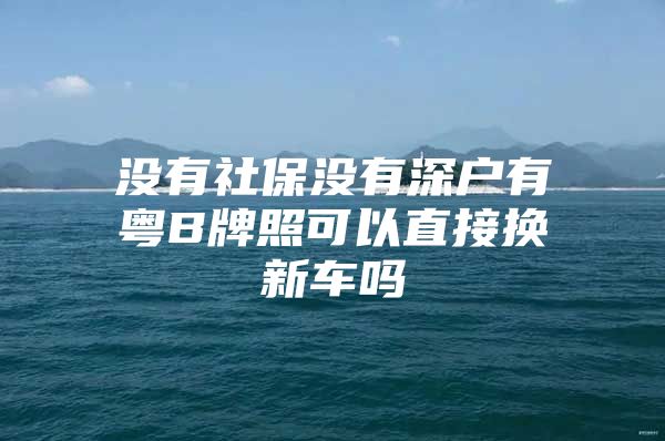 没有社保没有深户有粤B牌照可以直接换新车吗