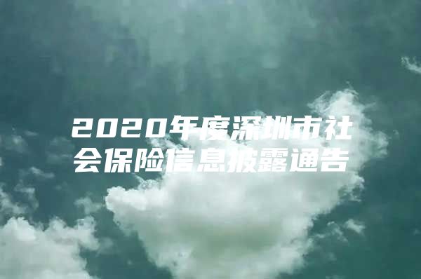 2020年度深圳市社会保险信息披露通告