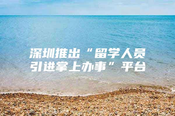 深圳推出“留学人员引进掌上办事”平台