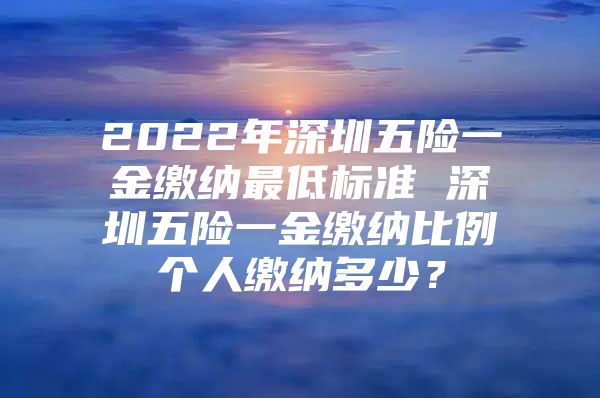 2022年深圳五险一金缴纳最低标准 深圳五险一金缴纳比例个人缴纳多少？