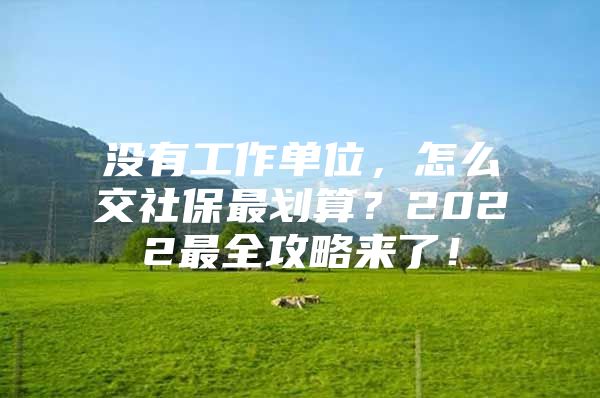 没有工作单位，怎么交社保最划算？2022最全攻略来了！