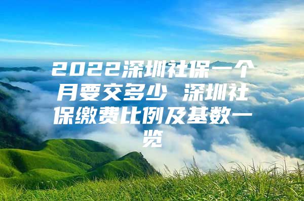 2022深圳社保一个月要交多少 深圳社保缴费比例及基数一览