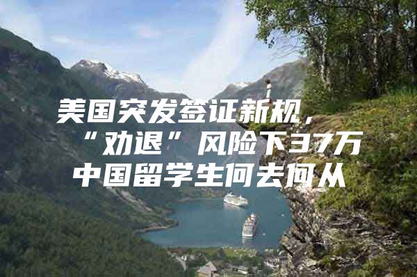 美国突发签证新规，“劝退”风险下37万中国留学生何去何从