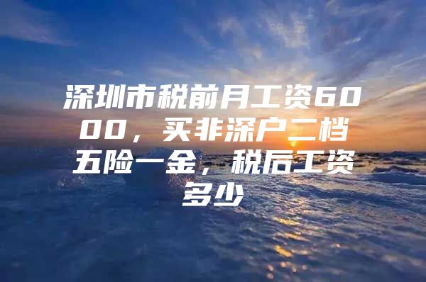 深圳市税前月工资6000，买非深户二档五险一金，税后工资多少