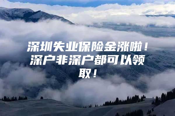 深圳失业保险金涨啦！深户非深户都可以领取！