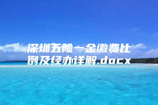 深圳五险一金缴费比例及经办详解.docx