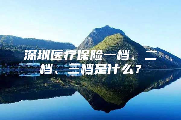 深圳医疗保险一档、二档、三档是什么？