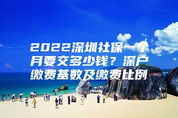 2022深圳社保一个月要交多少钱？深户缴费基数及缴费比例