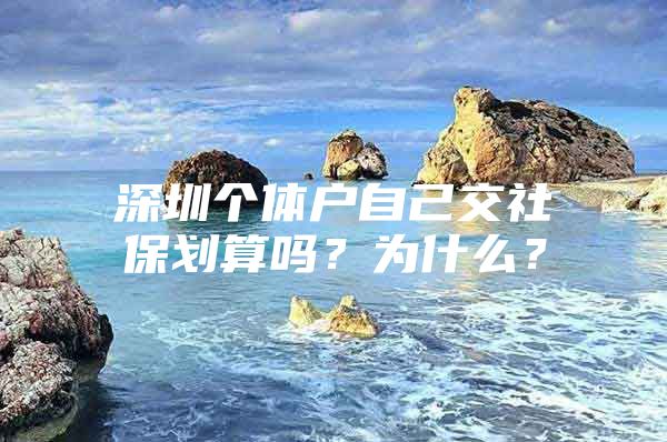 深圳个体户自己交社保划算吗？为什么？