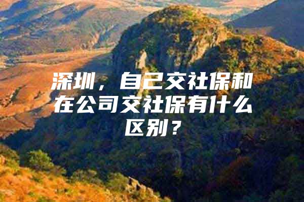 深圳，自己交社保和在公司交社保有什么区别？