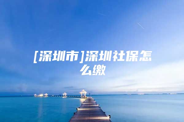 [深圳市]深圳社保怎么缴