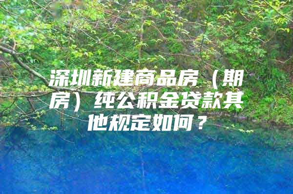 深圳新建商品房（期房）纯公积金贷款其他规定如何？