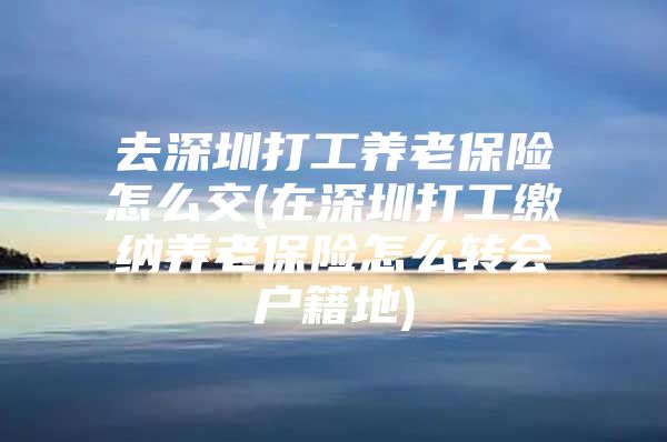 去深圳打工养老保险怎么交(在深圳打工缴纳养老保险怎么转会户籍地)