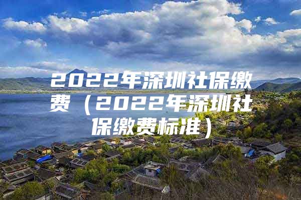 2022年深圳社保缴费（2022年深圳社保缴费标准）