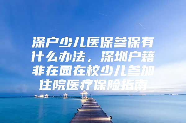 深户少儿医保参保有什么办法，深圳户籍非在园在校少儿参加住院医疗保险指南