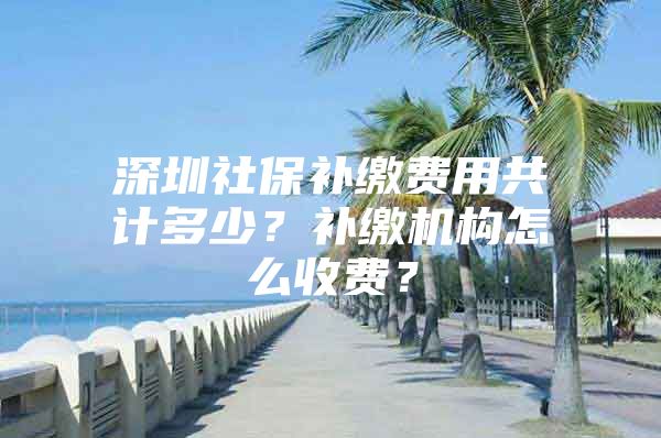 深圳社保补缴费用共计多少？补缴机构怎么收费？