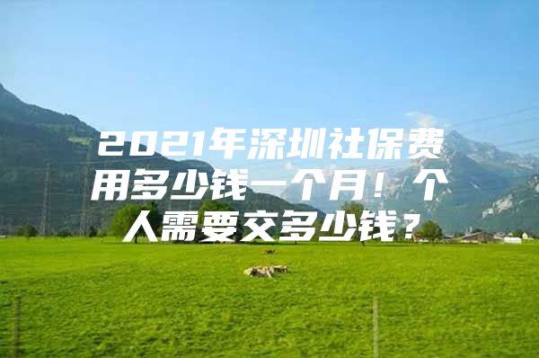 2021年深圳社保费用多少钱一个月！个人需要交多少钱？