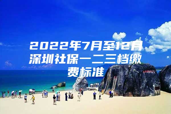 2022年7月至12月深圳社保一二三档缴费标准