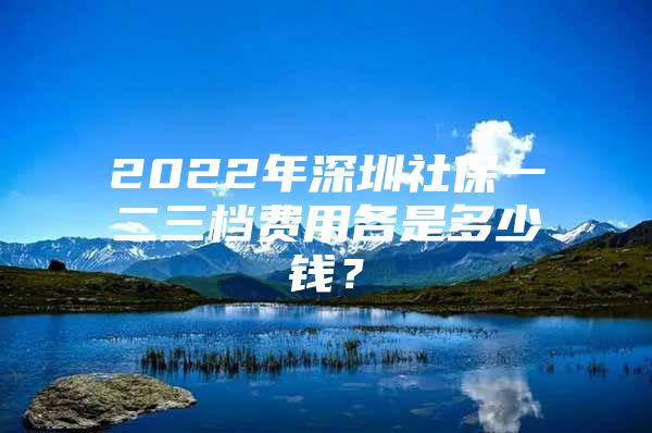 2022年深圳社保一二三档费用各是多少钱？